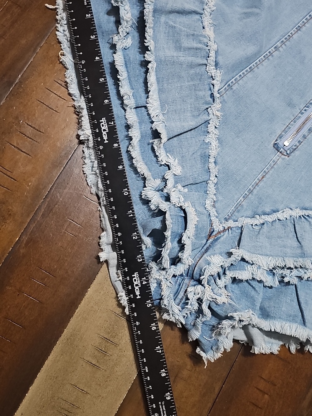 Fashion Nova Overall Romper Womens Light  Blue Size XL Denim Ruffle Jeans - Picture 12 of 12